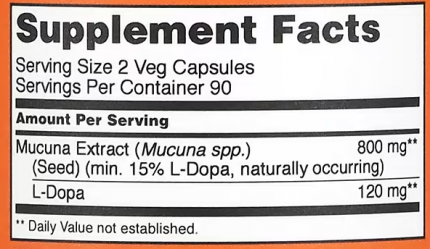 Мукуна жгучая (Капикачху), Dopa Mucuna, Now Foods, 180 капсул
