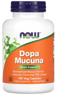 Мукуна жгучая (Капикачху), Dopa Mucuna, Now Foods, 180 капсул