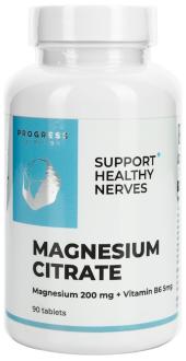 Магний цитрат 200 мг + B6, Magnesium Citrate 200 Mg + Vitamin B6 от Progress Nutrition