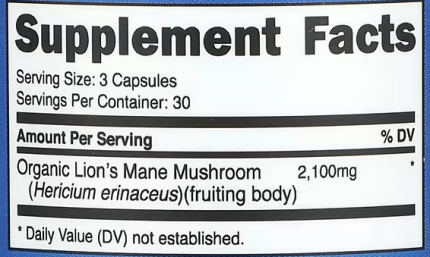 Ежовик гребенчатый, Lion's Mane Mushroom, Nutricost, 2100 мг, 90 капсул (700 мг в 1 капсуле)