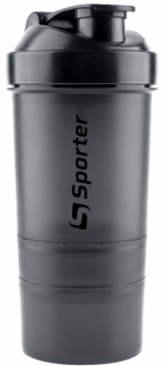 Шейкер черный Sporter (2 контейнера) 600 мл