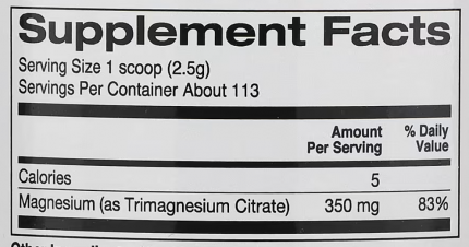 Цитрат магния в растворимом порошке с нейтральным вкусом, California Gold Nutrition, Magnesium Powder Beverage, 283 грамма
