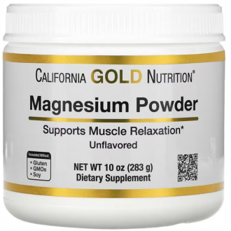 Цитрат магния в растворимом порошке с нейтральным вкусом, California Gold Nutrition, Magnesium Powder Beverage, 283 грамма