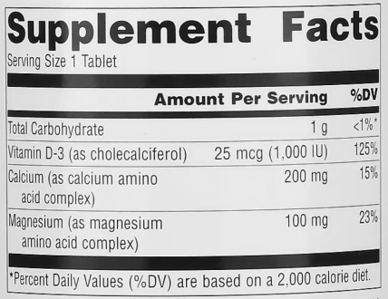 Хелатный кальций и магний с витамином D3, Source Naturals, Calcium & Magnesium, 300 мг, 250 таблеток