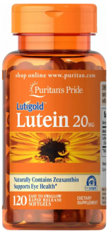 Лютеин для зрения с зеаксантином, Lutein 20 mg with Zeaxanthin, Puritan's Pride, 20 мг, 120 капсул