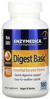Ферменты для пищеварения, Essential Enzyme Formula, Digest Basic, Enzymedica, 180 капсул