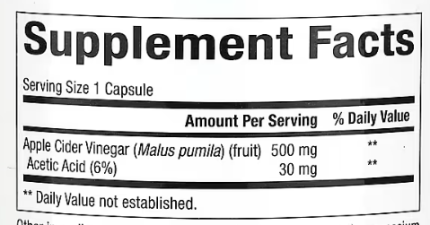 Ферментированный яблочный уксус 500 мг Natural Factors 360 капсул