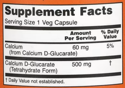 D-глюкарат Кальция, Calcium D-Glucarate, NOW Foods, 500 мг, 90 капсул