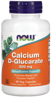 D-глюкарат Кальция, Calcium D-Glucarate, NOW Foods, 500 мг, 90 капсул