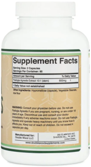 Fadogia Agrestis, Doublewood Supplements, 300 мг, 180 капсул