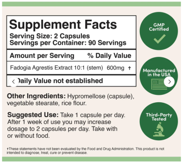 Fadogia Agrestis, Doublewood Supplements, 300 мг, 180 капсул