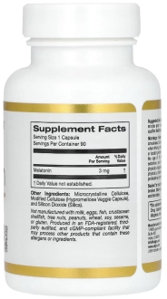 Мелатонин, California Gold Nutrition, 3 мг, 90 капсул