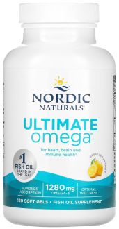 Высокоэффективные омега-3 кислоты, со вкусом лимона, Nordic Naturals, Ultimate Omega, 120 капсул (640 мг в 1 капсуле)