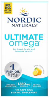 Высокоэффективные омега-3 кислоты, со вкусом лимона, Nordic Naturals, Ultimate Omega, 120 капсул (640 мг в 1 капсуле)