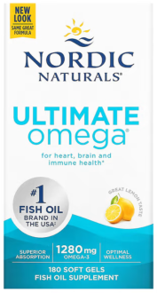 Высокоэффективные омега-3 кислоты, со вкусом лимона, Nordic Naturals, Ultimate Omega, 180 капсул (640 мг в 1 капсуле)