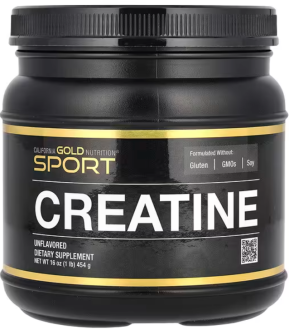 Креатин моногидрат, California Gold Nutrition, Sport, без добавок, 454 г