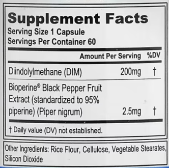 DIM 200, EVLution Nutrition, 200 mg, 60 капсул