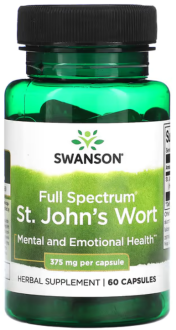 Зверобой полного спектра, Swanson, Full Spectrum St. John's Wort, 375 мг, 60 капсул