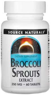 Экстракт ростков брокколи, Source Naturals, 250 мг, 60 таблеток