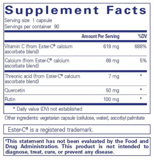 Essential-C и флавоноиды, Essential-C & flavonoids, Pure Encapsulations, антиоксидантная, иммунная и сосудистая поддержка, 90 капсул