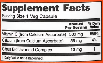 Аскорбат кальция, витамин С, C-500, Calcium Ascorbate-C, Now Foods, 100 капсул