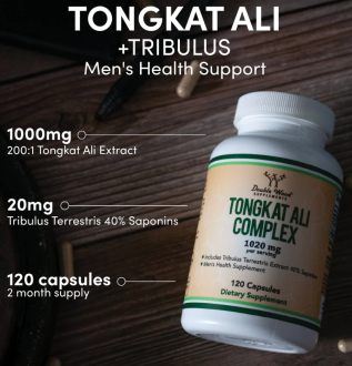 Tongkat Ali Complex Extract, Doublewood Supplements, 500 мг, 120 капсул