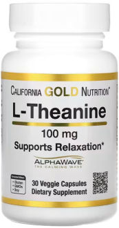 L-теанин, с AlphaWave, California Gold Nutrition, 100 мг, 30 капсул