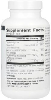 Хелатный кальций и магний с витамином D3, Source Naturals, Calcium & Magnesium, 300 мг, 100 таблеток
