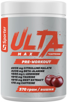 Аминокислотный комплекс с кофеином Ulta Max Pre-Workout, Sporter, 370 грамм