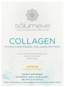 California Gold Nutrition, Пептиды морского коллагена с витамином C и гиалуроновой кислотой, Solumeve, со вкусом лимона, 30 пакетиков по 5,38 г