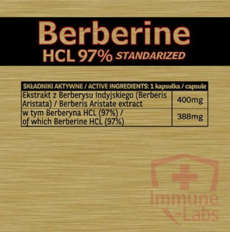 Берберин, Berberine HCl 97%, Immune Labs, 90 капсул