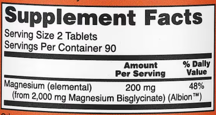 Глицинат магния Now Foods (Magnesium Glycinate) 180 таблеток