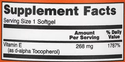 Витамин Е, E-400, Now Foods, 268 мг (400 МЕ), 50 капсул