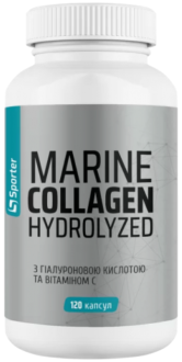 Морской Коллаген Sporter, Marine Collagen + Hyaluronic Acid, 120 Капс