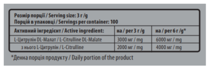 Цитрулин Sporter Citrulline Malate 300 грамм
