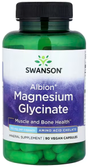 Глицинат магния, Swanson, Albion®, Magnesium Glycinate, 133 мг, 90 веган капс