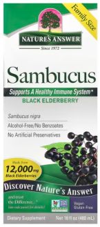 Черная бузина, без спирта, Nature's Answer, Sambucus, 2500 мг, 480 мл