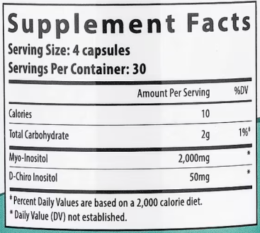 Fairhaven Health, мио-инозитол и D-хиро-инозитол, 120 капсул
