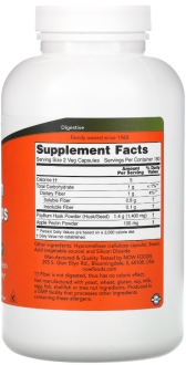 Шелуха семян подорожника в капсулах, Psyllium Husk Caps, NOW Foods, 700 мг, 360 веган капс