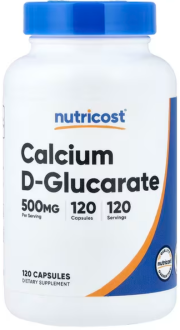D-глюкарат кальция, Nutricost, 500 мг, 120 капсул