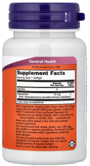Астаксантин, Astaxanthin, Now Foods, 10 мг, 30 капсул