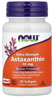 Астаксантин, Astaxanthin, Now Foods, 10 мг, 30 капсул